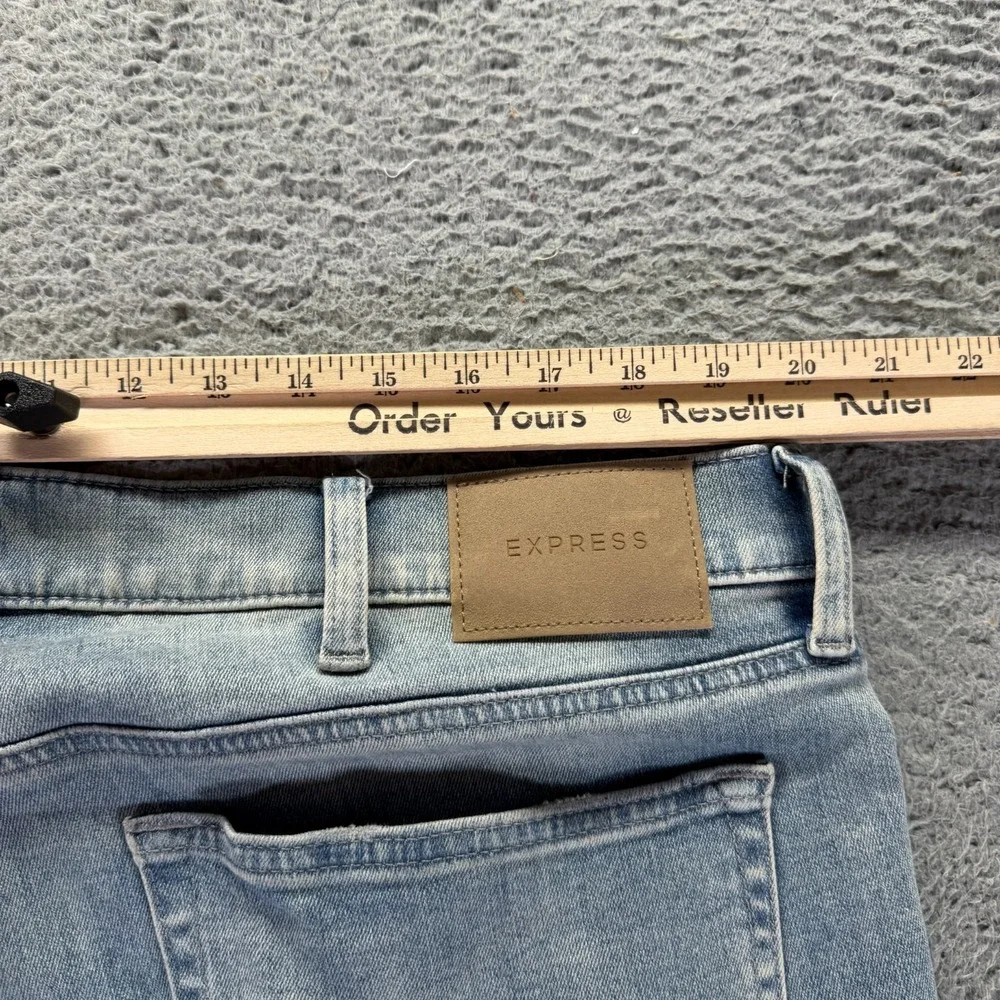 Express Jeans Men's 40x35 Blue Cotton Denim Skinny Leg Faded Workwear Stretch